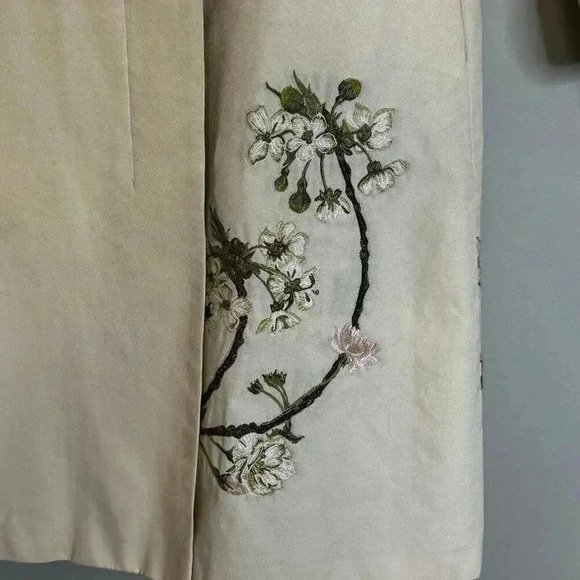 Cole Haan Women's size 2 Long Embroidered Coat Lined Dress Jacket - Picture 4 of 14